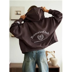 Толстовка с вышивкой OVER SIZE хлопок