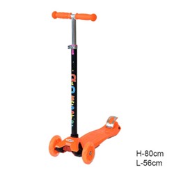 Самокат трехколесный от 3-х лет Yeenot Kids GT4108, до 50кг, вес 2.3кг, свет. колёса PU 116мм ABEC7, оранжевый, БК/уп10/ АКЦИЯ!
