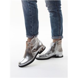 01-B48B-87C GREY/SILVER Ботинки демисезонные женские (натуральная кожа, байка)