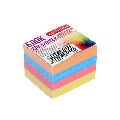 Блок бумаги для записей Calligrata, на склейке, 6×5×4 см, 80 г/м², цветной, пастель