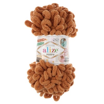 Плюшевая пряжа для вязания руками ALIZE, Puffy, 100 % микрополиэстер, 9 м/100 г, (179 верблюжий)