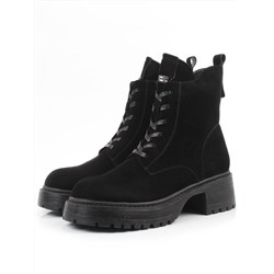 04-M3-1479 BLACK Ботинки зимние женские (натуральная замша, натуральный мех)