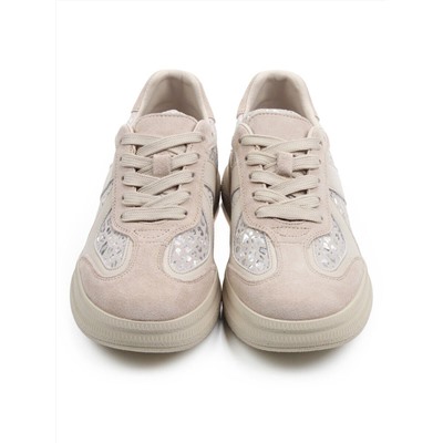 03-A1024-5 BEIGE Полуботинки спортивные женские (натуральная замша,натуральная кожа)