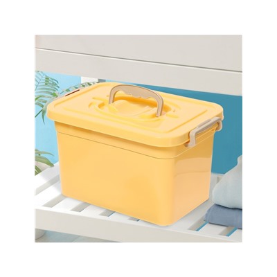 Контейнер для хранения с крышкой, объем 6.5 л, цвет бежевый