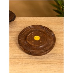 Подставка под благовония круглая, 12.5×12.5×1.5 см, дерево шишам