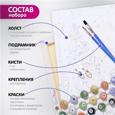УЦЕНКА Картина по номерам 40*50 "Дружба" 7 цветов