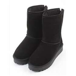 04-PAYH17-1Z BLACK Угги женские (натуральная замша, 100% шерсть)