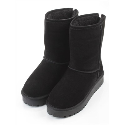04-PAYH17-1Z BLACK Угги женские (натуральная замша, 100% шерсть)