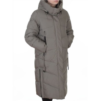 A73 GRAY/GREEN Пальто зимнее женское (200 гр. холлофайбер)