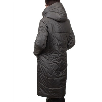 TR-2303 GREEN GRAY Пальто зимнее женское (верблюжья шерсть)