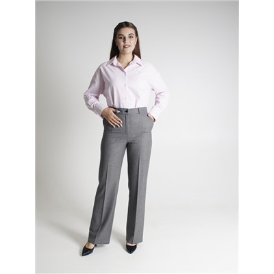 Женские брюки весна-осень Брюки трубы костюмная лапка серые с карманом