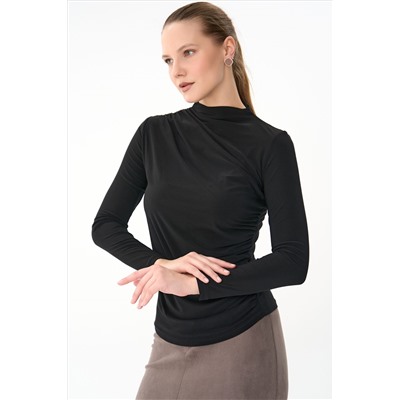 Лонгслив Нора (чёрный-2)