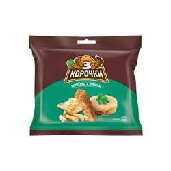 «3 Корочки», сухарики со вкусом холодца с хреном, 100 г