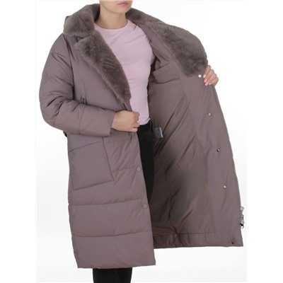 8806 GRAY/LILAC Пальто зимнее женское (200 гр. холлофайбер)