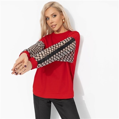 Свитшот с акцентными рукавами, Живи красиво