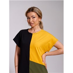 969 Платье чёрный-горчица ИвК