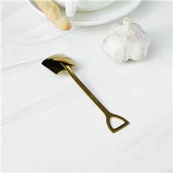 Ложка десертная Magistro «Лопата», длина 15.5 см, прямоугольная, нержавеющая сталь, золотистая