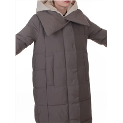 A610 GRAY Пальто зимнее женское со съемным жилетом (200 гр. био-пух)