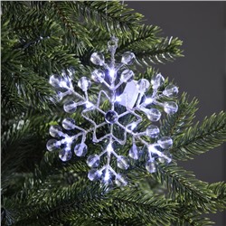 Подвеска световая "Снежинка", 14х14х1 см, 10 LED, батарейки AG13х3 (в комплекте), свечение белое