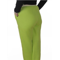 2615 LT. GREEN Брюки утепленные спортивные женские (85% хлопок, 10% полиэстер, 5% спандекс)