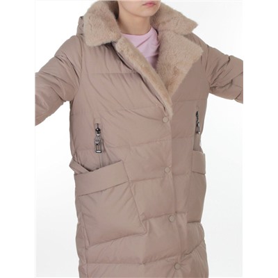 8806 BEIGE Пальто зимнее женское (200 гр. холлофайбер)