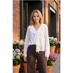 Рубашка легкая с рюшами