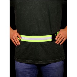 Пояс светоотражающий, эластичный, с фастексом, 50 - 100 см × 4.5 см, зелёный