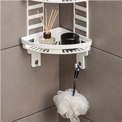 Полка для ванной угловая Альтернатива «Трансформер», 3 яруса, пластик, 25×18×58 см, белая