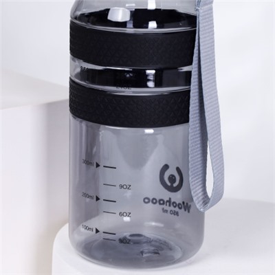Бутылка для воды спортивная Woohooo H2O цвет Black + Gray 850 ml/ уп60