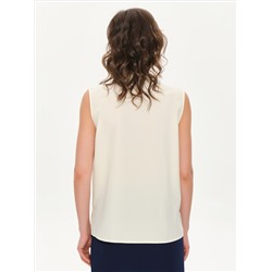Блузка без рукавов цвета слоновая кость