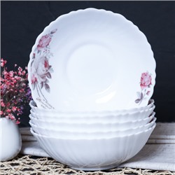 Набор суповых тарелок 6 штук 480 мл 155 мм / TW-60 (6916) серия Чайная роза /уп 12/
