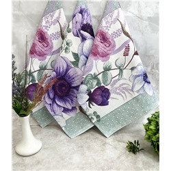 Набор полотенец  вафельных - 50х60 см( 3 шт) ПВ-30143 вид 1 Виолет