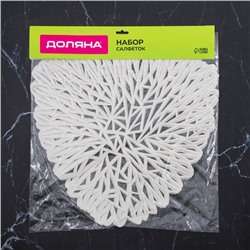 Салфетки сервировочные на стол Доляна «Луара», 4 шт., 40×38.5 см, белые