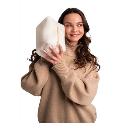 Косметичка меховая Тедди ваниль