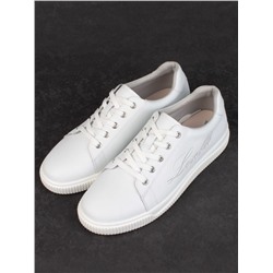 05-PDD165-1 WHITE/GRAY Кроссовки женские (натуральная кожа)
