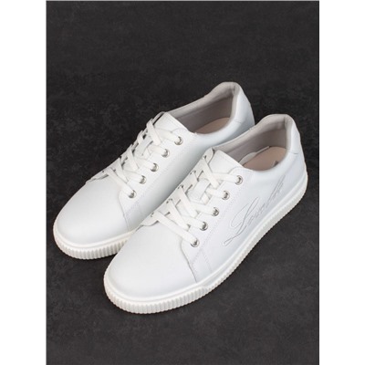 05-PDD165-1 WHITE/GRAY Кроссовки женские (натуральная кожа)