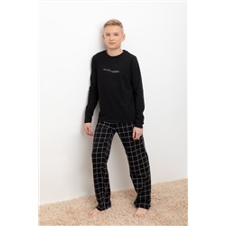 Пижама черный, клетка Crockid