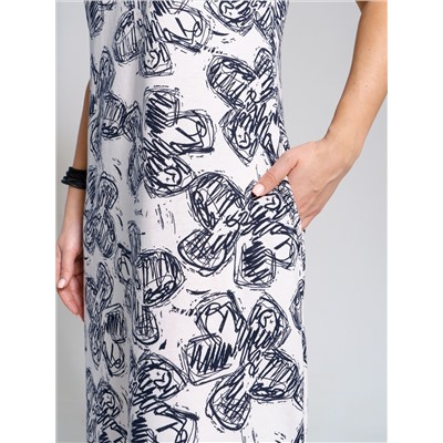 643 Платье "Цветы/молочный"