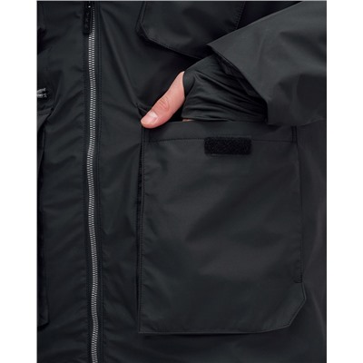 Куртка - жилетка трансформер 2 в 1 мужская зимняя черного цвета 2409Ch