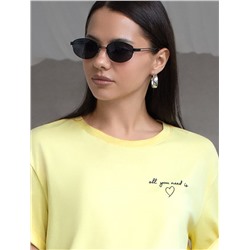 Свободная футболка с принтом из премиального хлопка с эластаном