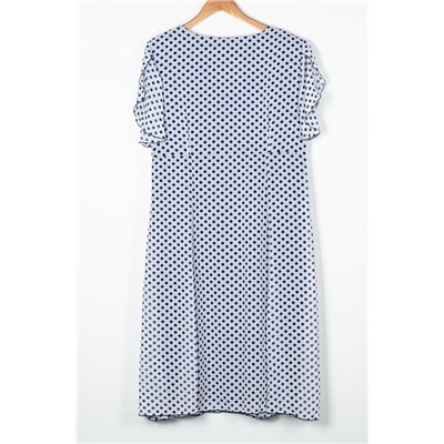 Женское платье миди шифоновое в горох 248932 размер 52,54,56,58