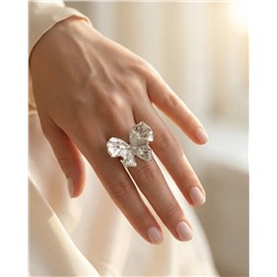 Кольцо с белым серебрением