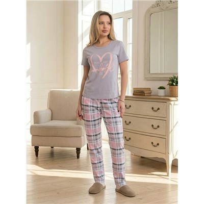 Пижама футболка и брюки М325293Пср