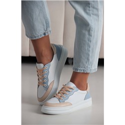 Кеды ED'ART 148.lusi22'w. Белый-бежевый-голубой