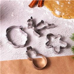 Формы для выпечки новогодние «Зимняя сказка», 4 шт.