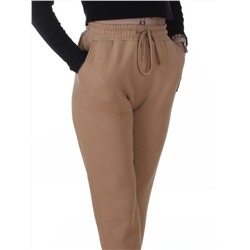 2619 BEIGE Брюки спортивные утепленные женские (85% хлопок, 10% полиэстер, 5% спандекс)