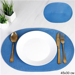 Салфетка для стола овальная / blue /уп 6/300/ 30х45 см Голубая/ АКЦИЯ