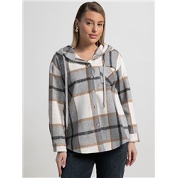 Рубашка теплая с капюшоном Олиссия (серая) Б15504-18М