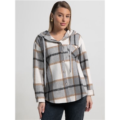 Рубашка теплая с капюшоном Олиссия (серая) Б15504-18М