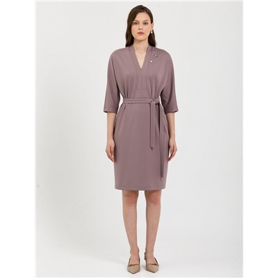 Платье трикотажное с брошкой